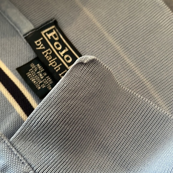 Polo by Ralph Lauren 2XLT light blue, navy and white stripe pique polo - Picture 4 of 6